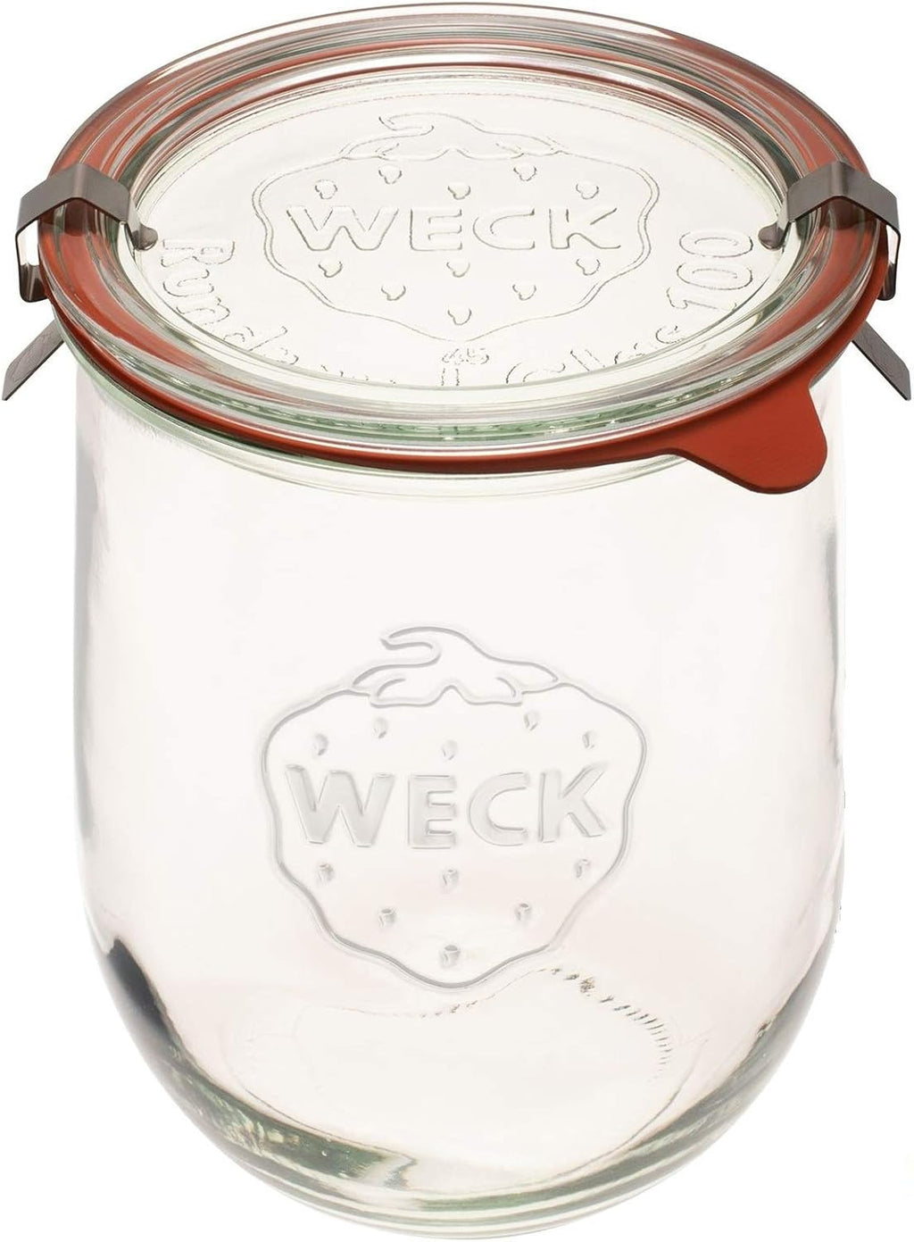 Weck Tulip Jar - Large 1 Liter Sourdough Starter Jar with Wide Mouth, Glass Lid & Rubber Seal