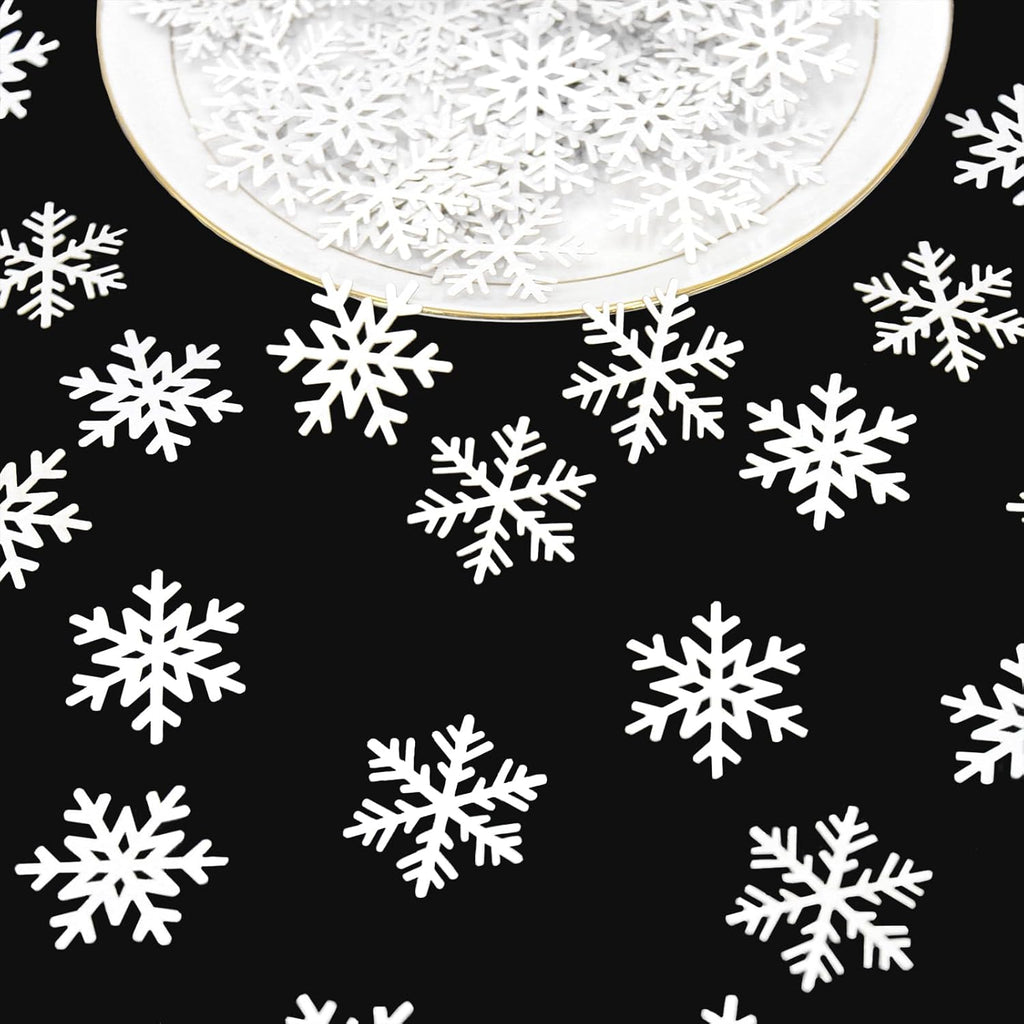 Skiennix 200PC White Snowflake Confetti - Perfect for Winter Wonderland Parties & Holiday Decor