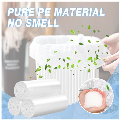 Small Trash Bags 4 Gallon - 108 Count Leakage-Proof 4 Gallon Trash Bag, Small Garbage Bags for Office Bedroom Bathroom Mini Trash Bags, Unscented White 15L Small Trash Can Liners