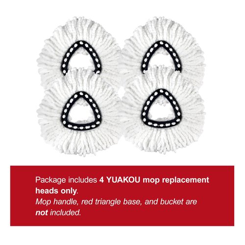 4-Pack Mop Replacement Heads for Ocedar Mop Replace Head EasyWrin Spin Mop Heads Replacements, Easy Cleaning Mop Head Replacement