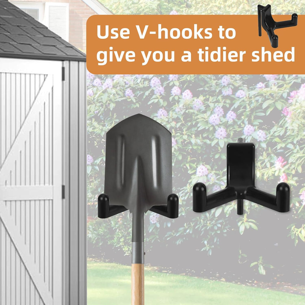 Rubbermaid FastTrack 6-Piece Shed Hooks - Multi-Purpose Organizer for Garage Tools & Sports Equipment