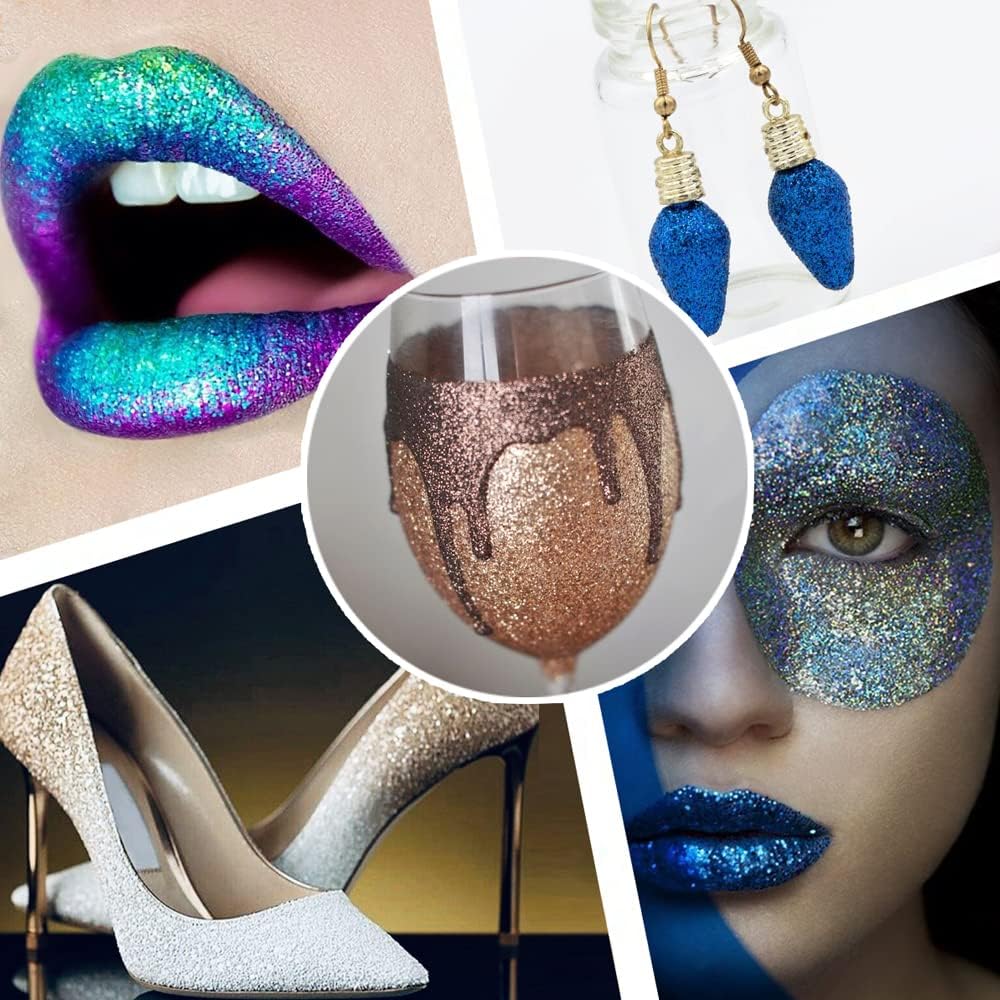 Skiennix Extra Fine Glitter Set - 24 Vibrant Colors for Nail Art, Makeup & Crafts | 8g Shaker