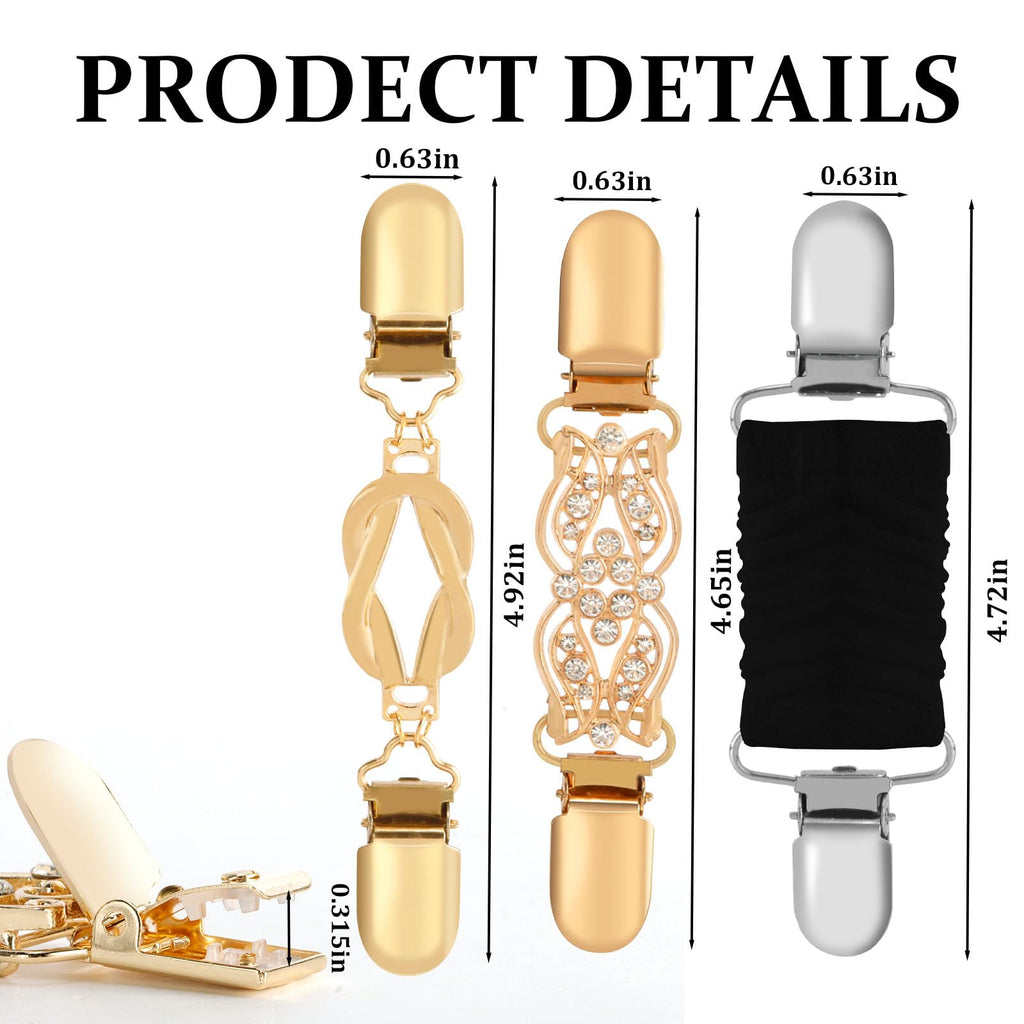 Chanaco 6Pcs Cinch Clips Vintage Dress Clip Back Cinch Set Retro Waist Cincher Sweater Clip for Cardigans Shawl Shirt Scarf Shirt Clips for Women to Tighten
