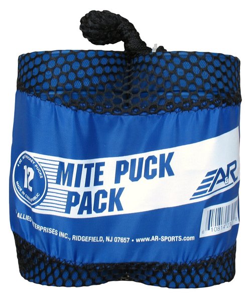 A&R Sports Bag of Official 4 Oz Blue Mite Junior Ice Hockey Pucks (Pack of 12)