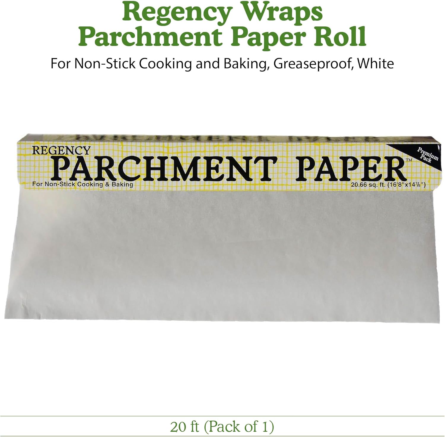 Regine Switzerland Parchment Paper - Non-Stick Baking & Cooking | Greaseproof, 20ft Roll (Pack of 1)