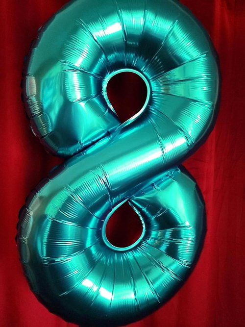 40 Inch Blue-Green Number 8 Balloon | Perfect for 8th Birthday, Weddings & Graduations