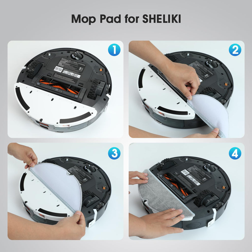 SHELIKI Compatible with D60S, D60S MAX, LiDAR Navigation Smart Vacuuming and Mopping Robot, Replacement Accessories Mop Pad (2 Packs)