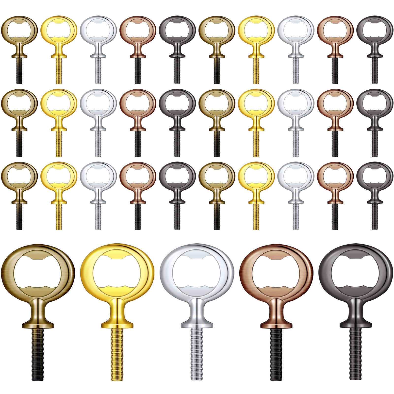 Patelai 30 Pieces Metal Bottle Opener Kit Blank Stainless Steel Bottle Opener Inserts Hardware for Wedding Wine Party DIY Project Craft Wood Turning