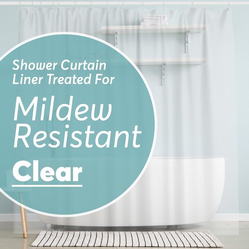 BigFoot Clear Shower Curtain Liner - Odorless Waterproof PEVA | 72x72 Washable with Magnets