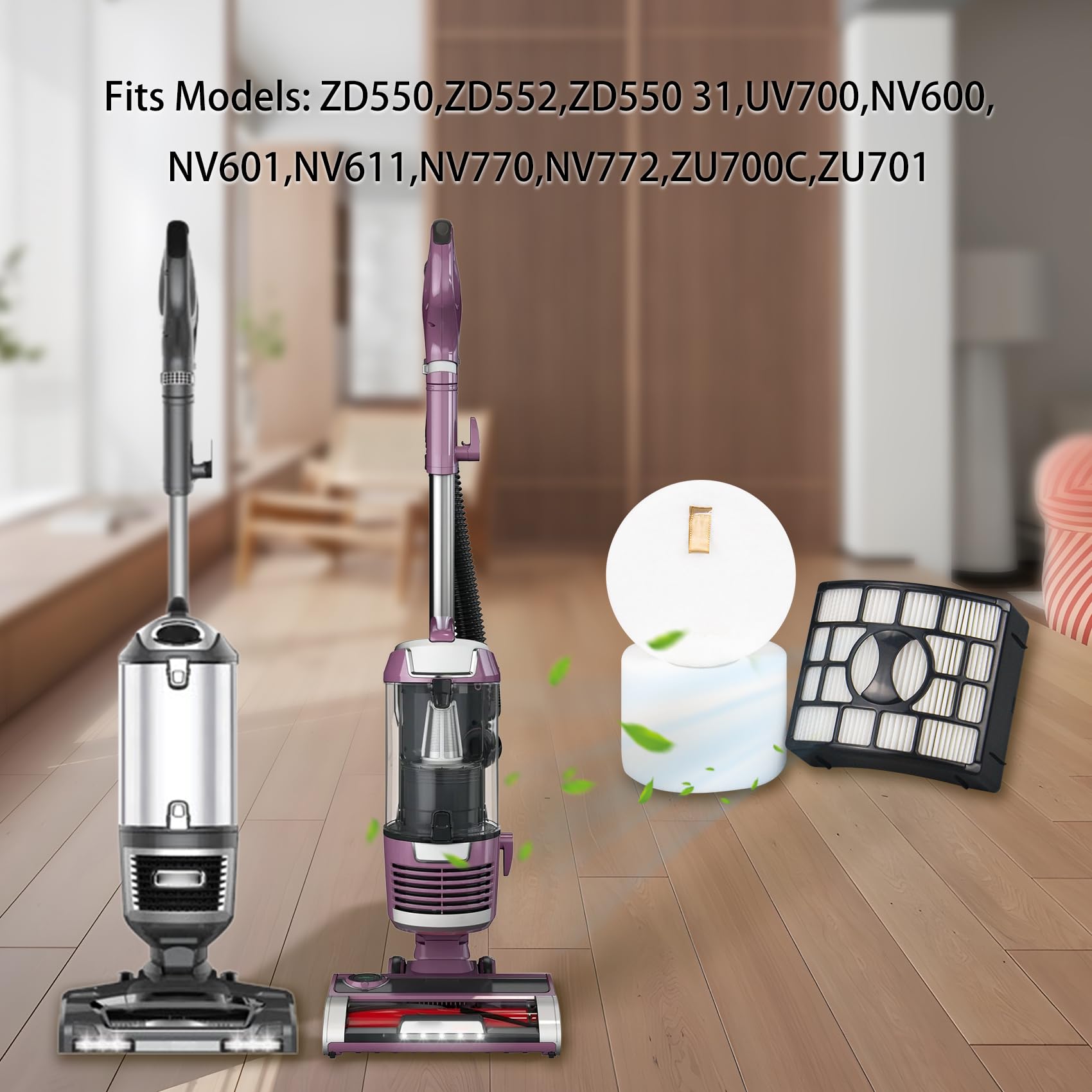for Shark NV611 31 Filter Replacement Filter Compatible with Shark NV611 31 NV611 UV700 NV601 ZD550 ZD552 NV600 NV770 NV771 ZU701 Lift-Away with PowerFins HairPro Upright Vacuum,Part # XHF600 & XFF600