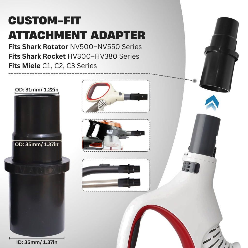 Vacuum Attachment Adapter Kit- Vacuum Hose Adapter - Pool Supply 1-1/4" or 1-1/2" Hoses Connector - Hoses Reducer Adapter - Reducer from 35mm/38mm/42mm to 32mm - from 1 3/8 inch to 1 1/4 inch