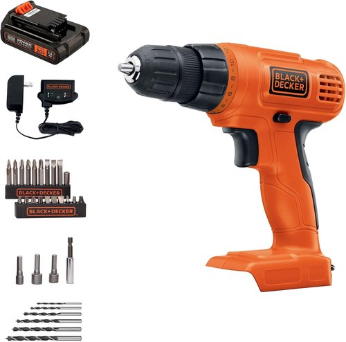 BLACK+DECKER 20V MAX POWERCONNECT Cordless Drill Driver - 30 Piece Bit Set, Battery & Charger Included