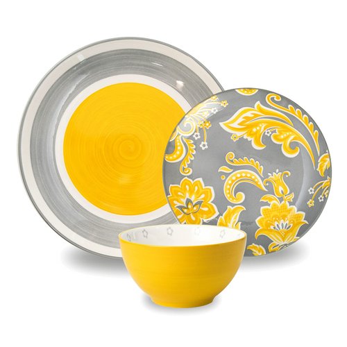 Wisenvoy Plates and Bowls Sets Ceramic Dinnerware Sets Plate Set Porcelain Dishes Set for 4 Dinner Plates