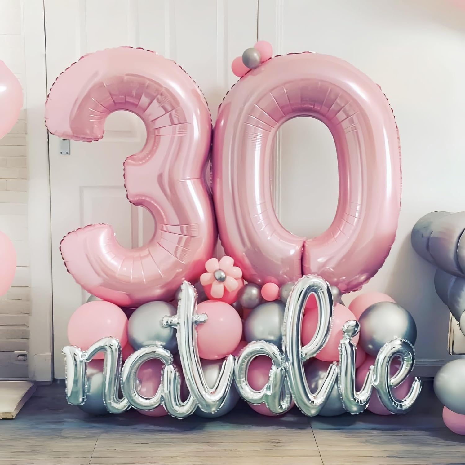 Skiennix 40" Pastel Pink Number 0 Balloon - Large Foil Birthday Decoration for Girls & Women
