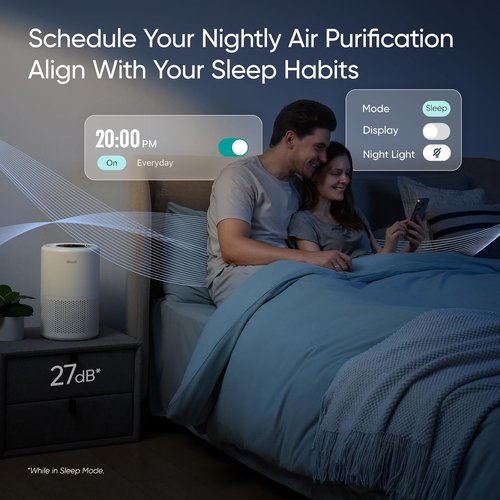 LEVOIT Air Purifier - Smart Voice Control with HEPA Filter | AHAM Verified, Ideal for Home & Bedroom, Core 200S-P, White