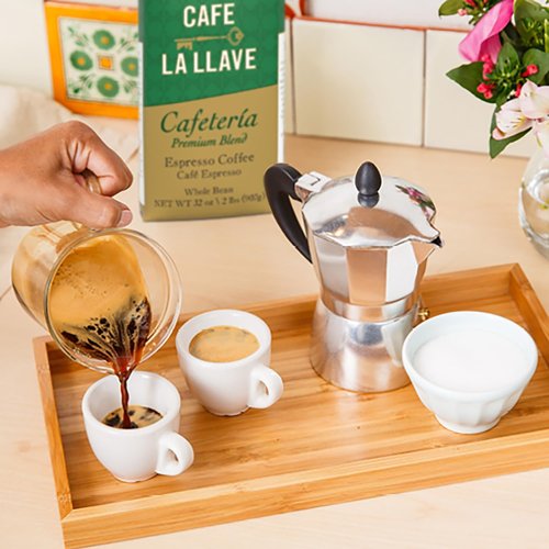 Cafe La Llave Whole Bean Espresso Coffee, Premium Dark Roast, 32 oz Bags (Pack of 2) - Rich Cuban-Style Blend