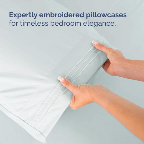 King Size 4 Piece Sheet Set - Ultra-Soft Cooling Bed Sheets | Hotel Luxury Bedding - Deep Pockets - Ice Blue