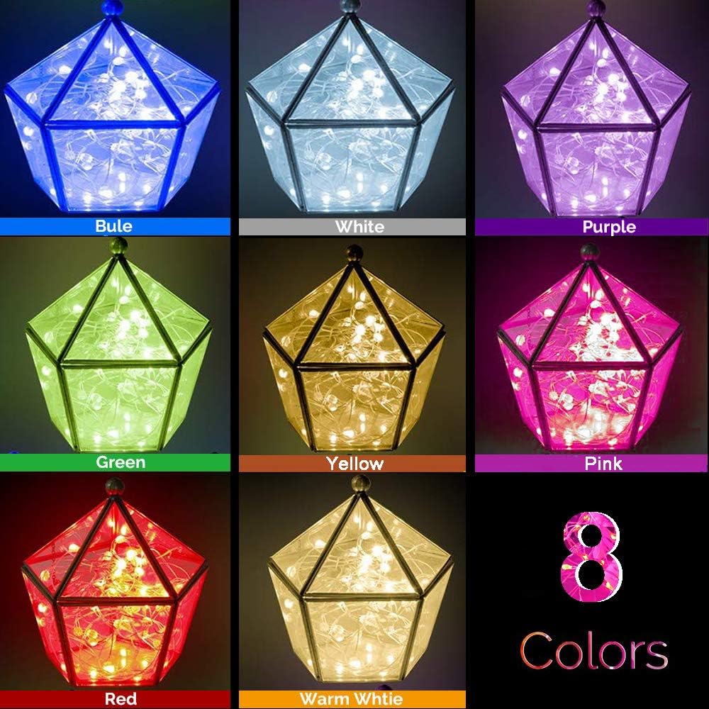 SunKite LED Fairy String Lights - 20 Waterproof Lights on 6.6 Ft Silver Copper Wire | 16 Color Options for Weddings & Parties
