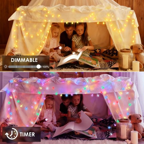 OMIKA 33FT 60LED Color Changing String Lights, APP Control Fairy Lights with Remote, Indoor Globe String Lights, Music Sync for Girl Gift Bedroom Tent Wedding Christmas Tree