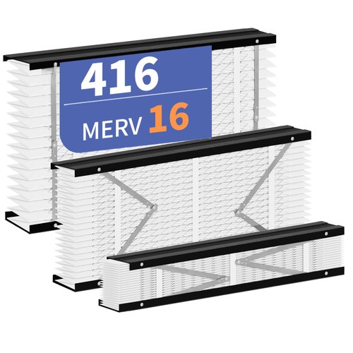 2 Pack 416 Replacement Filter, Compatible with AprilAire 416 Whole House Air Purifiers Models,1410,1610,2410,2416,3410,4400,MERV16 HVAC Furnace Filter Replacement,Actual Size:16"x28"x4" Air Filter