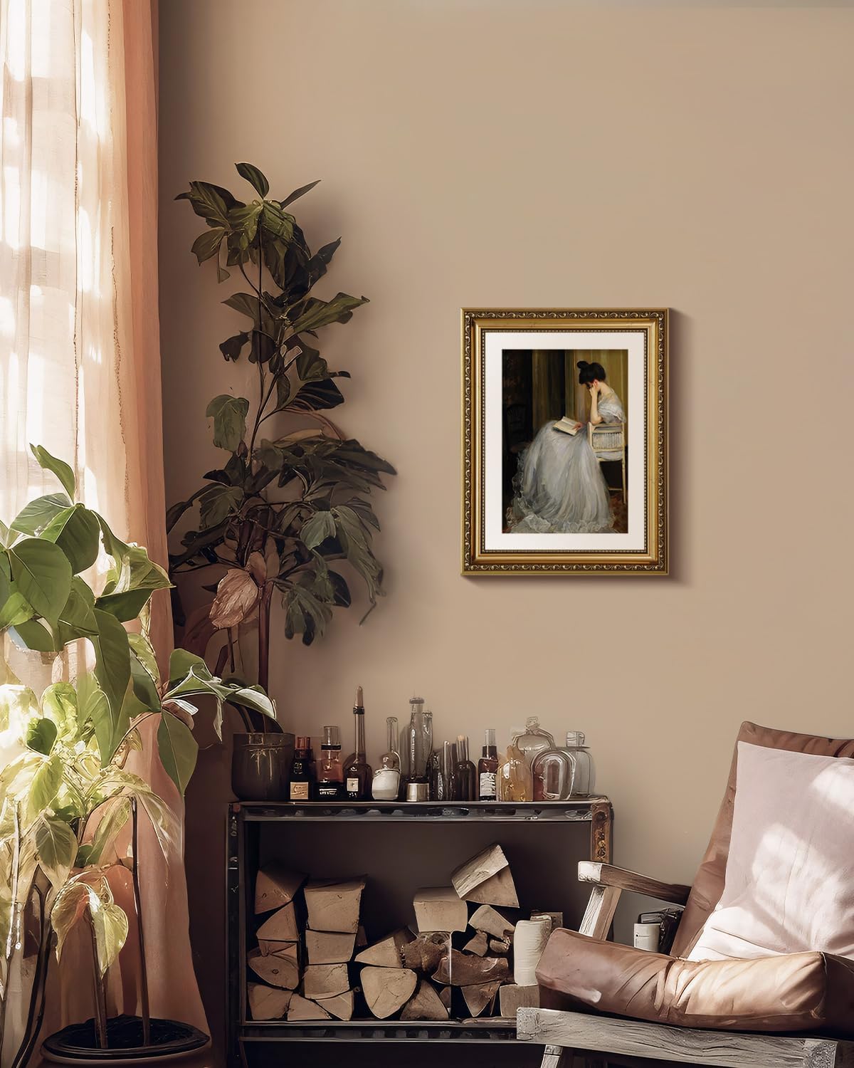 VIYYIEA Gold Framed Canvas Wall Art - Elegant Home Decor Print | 11x14in, White