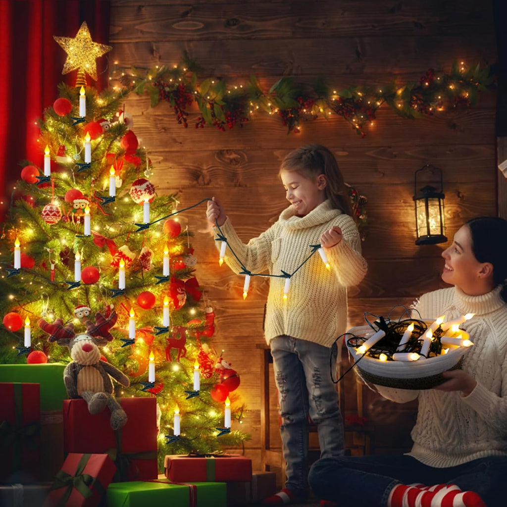 Skiennix Flameless LED Candle Lights - 20PCS Battery Operated with Remote Control | Waterproof & Flickering for Christmas Trees