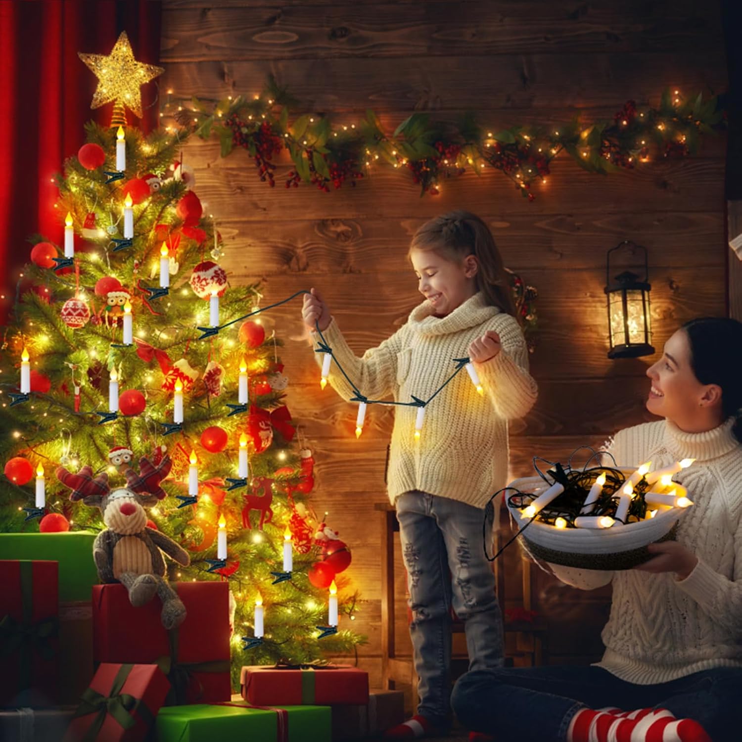 Skiennix Flameless LED Candle Lights - 20PCS Battery Operated with Remote Control | Waterproof & Flickering for Christmas Trees