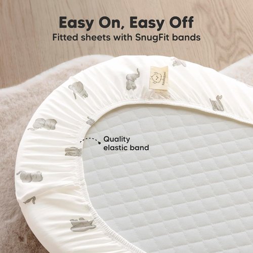 Elly 2-Pack Organic Bassinet Sheets | 100% Cotton Fitted Sheets for Halo, Graco & Chicco