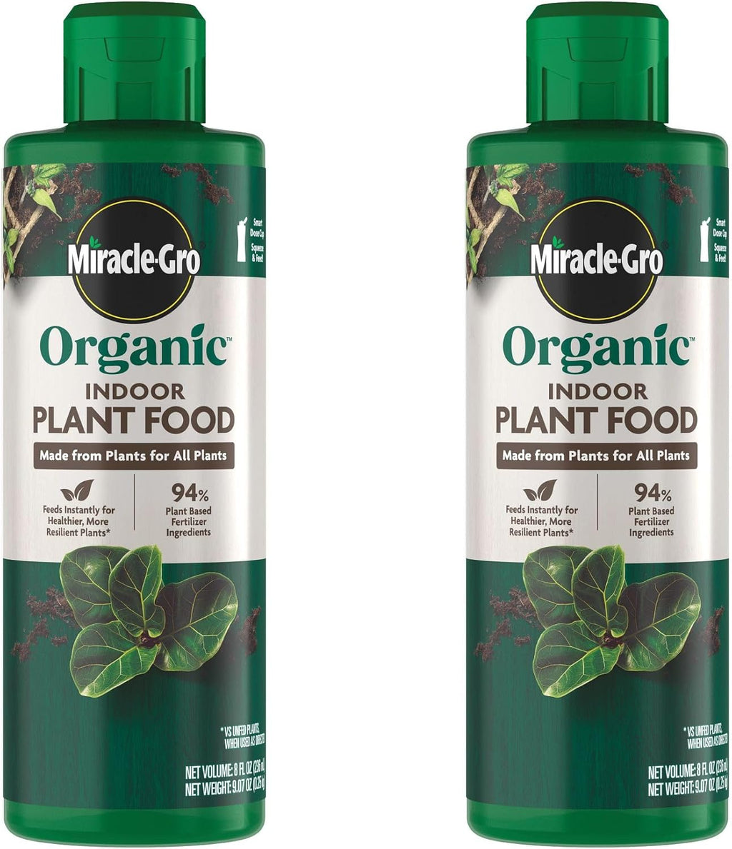 Miracle-Gro Organic Indoor Plant Food - Liquid Fertilizer for Houseplants & Flowers | 8 fl. oz. (2-Pack)