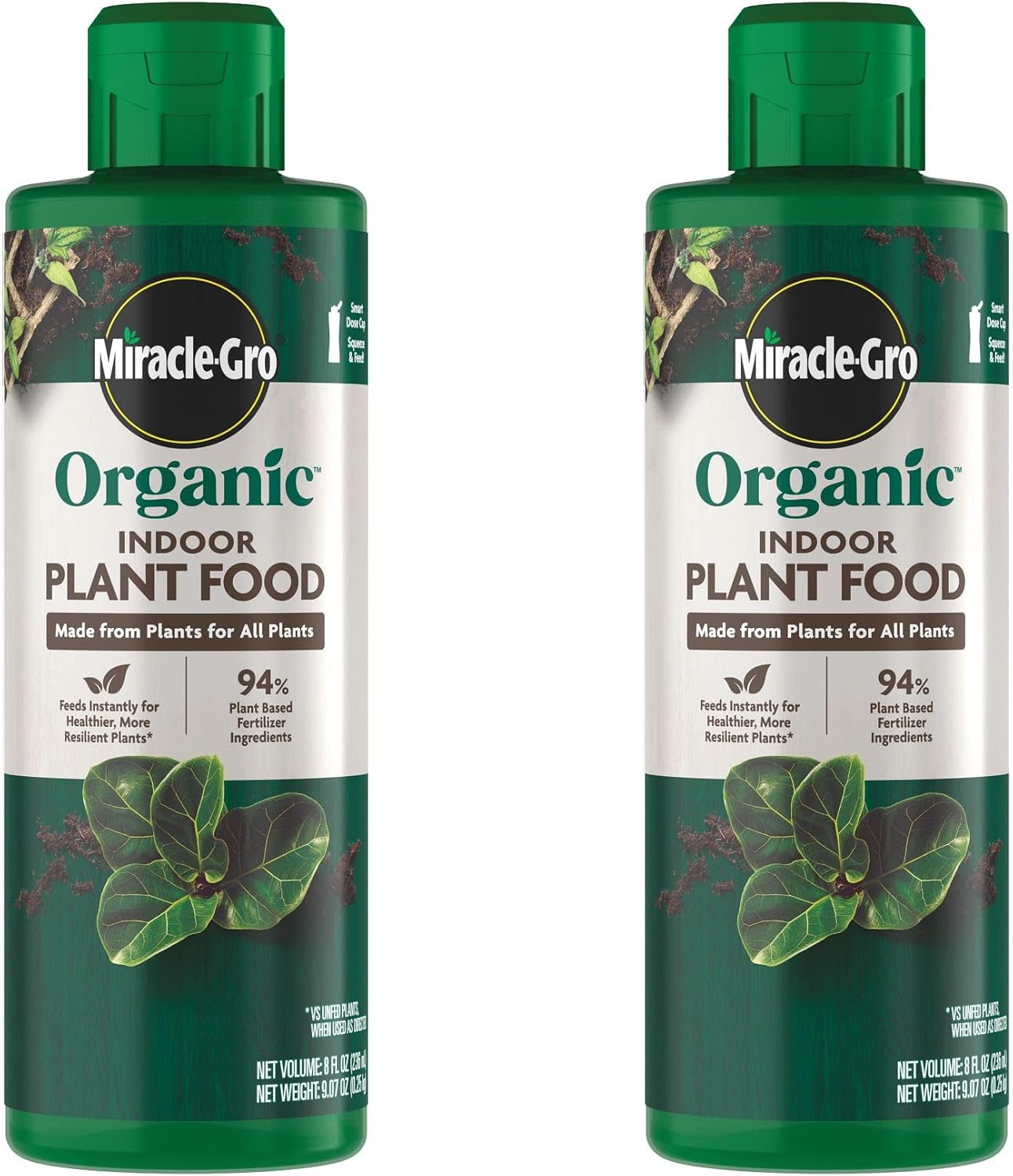 Miracle-Gro Organic Indoor Plant Food - Liquid Fertilizer for Houseplants & Flowers | 8 fl. oz. (2-Pack)