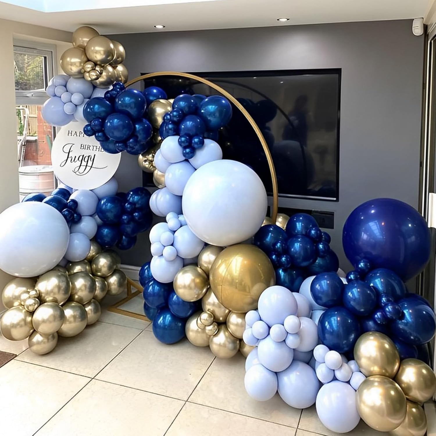 Voircoloria Navy Blue Balloons - 110pcs 12-Inch Dark Blue Latex for Graduation, Weddings & Parties