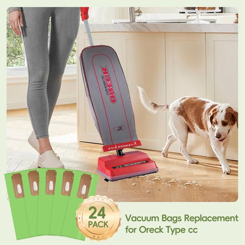 24 Pack Vacuum Bags Replacement for Oreck Type CC, Fit for All Oreck XL XL2 XL7 XL21 Upright Vacuum Cleaner, Replaces Part # CCPK8, CCPK8OH, CCPK8DW, AK1CC6A