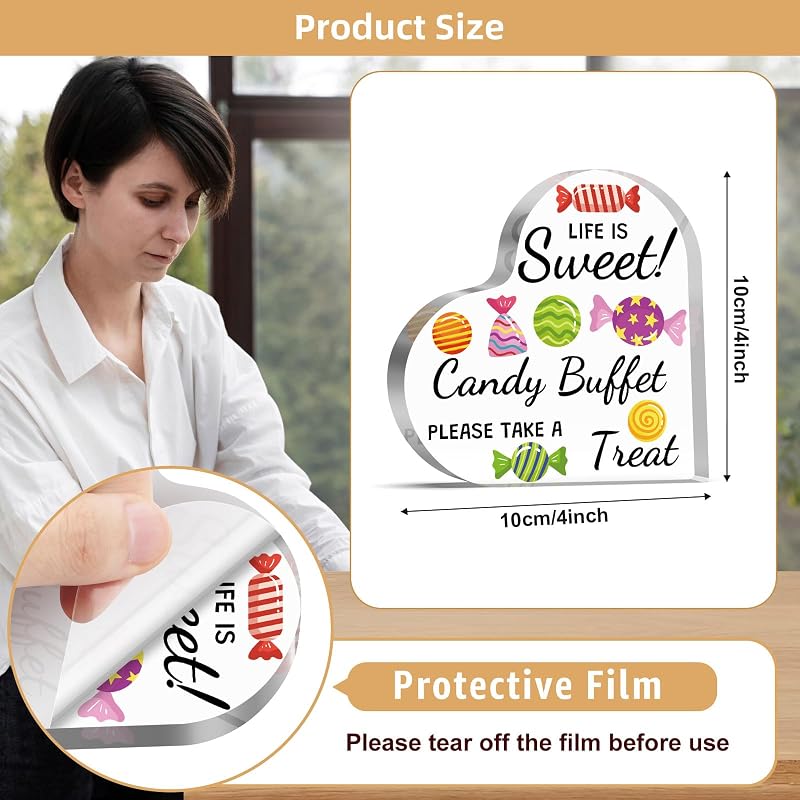 Candy Lover Gifts Acrylic Sign Plaque - Sweet Decor for Home, Desk, Party
