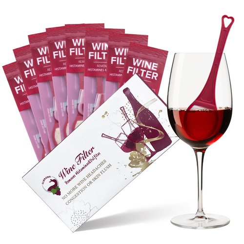Clerona Wine Wine Filters, the Wine Purifier, Sulfite and Histamines Remover - Naturally Eliminate Allergies & Sensitivities (Pack of 8)