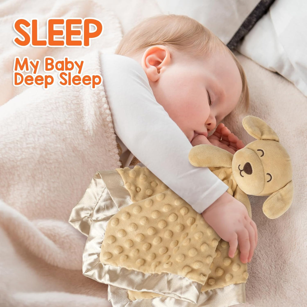 Skiennix Baby Dog Security Blanket - Soft Puppy Lovey Toy for Boys & Girls | 16-Inch Brown Snuggle Gift