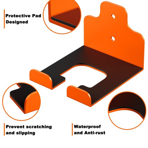 JNIHEEP Garage Organizer Trimmer Rack, Garden Power Tool Hanger Weed Whackers Holder Wall Mounted for Grass Trimmer, Hedge Trimmer, Garage Trimmer, Garden Tools,1 Pack(Orange)