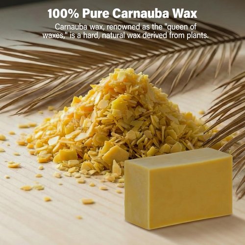 Carnauba Wax for Wood, Pure Carnauba Hard Wax Bar - for Rotary Buffing Wheel & High Gloss Polishing - 3.5" x 2" x 1.4" (4.6 oz)