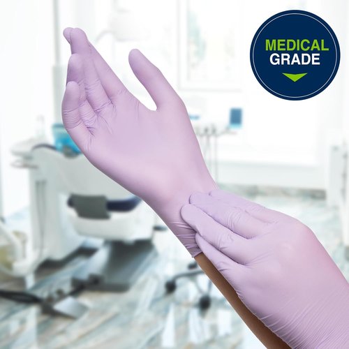 Halyard Lavender Nitrile Exam Gloves - Powder-Free, Non-Sterile, Medium, 3.1 Mil, 9.5 Inches | Box of 250