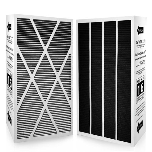2 Pack X6672 16X25X5 Furnace Filter Compatible with Lennox X6672 and Lennox HCC16-28 Healthy Climate Carbon Clean Home Furnace Filter for HVAC System, Part # HCF16-16, HCF16-10