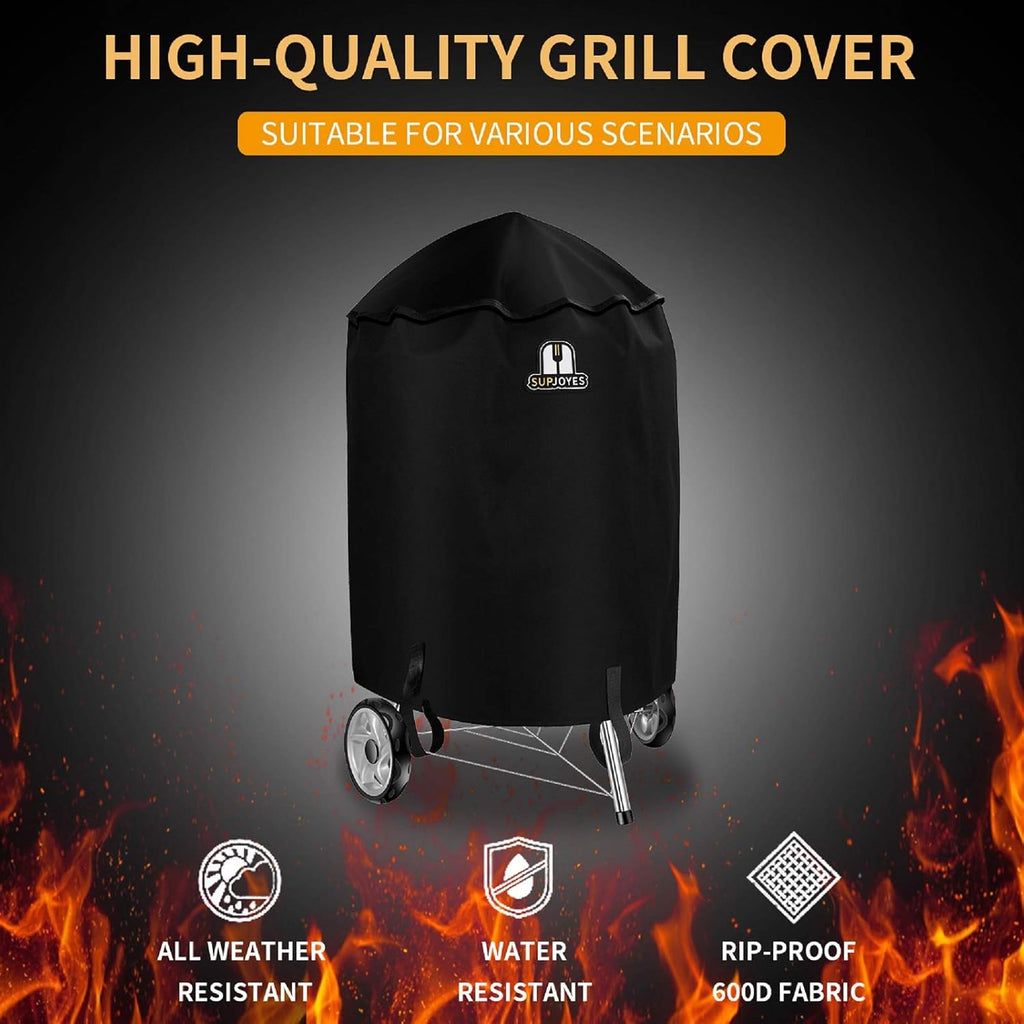 SUPJOYES Grill Cover - Heavy Duty Waterproof Protection for 26 Inch Weber Charcoal Kettle BBQ