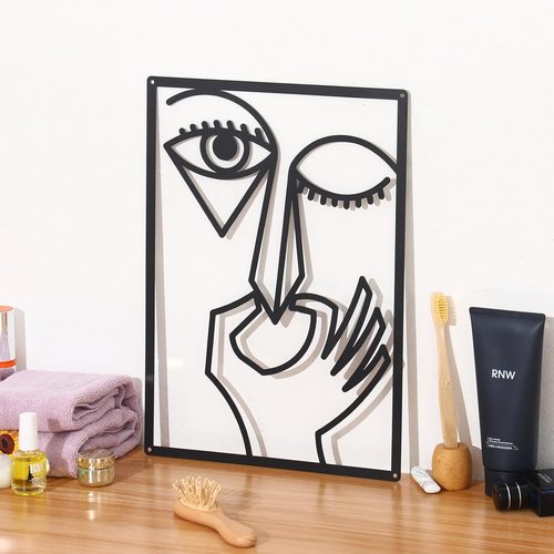KOYILTD Modern Abstract Metal Wall Art - Geometric Design for Bathroom, Living Room, Bedroom