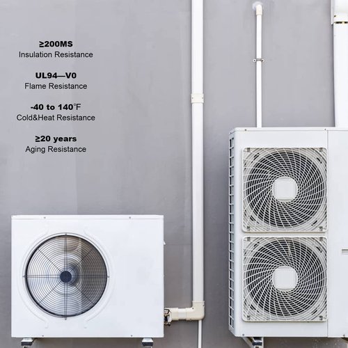 GUEQUITLEX 3" W 7.5 Ft Mini Split Line Set Cover Kit Air Conditioner Decorative PVC Line Cover Kit for Central Air Conditioner Mini Split AC Cover for Outside Heat Pumps Tubing Cover