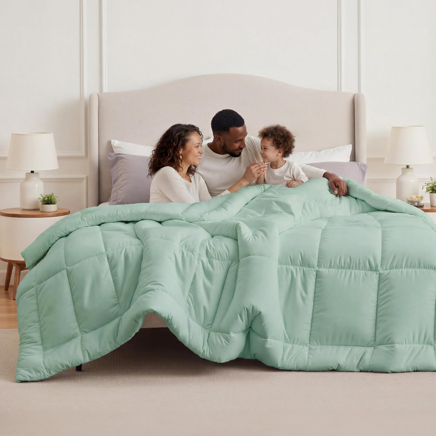Bedsure Comforter Duvet Insert - Oversized King Size All-Season Down Alternative Bedding | Sage Green 116x98 Inches