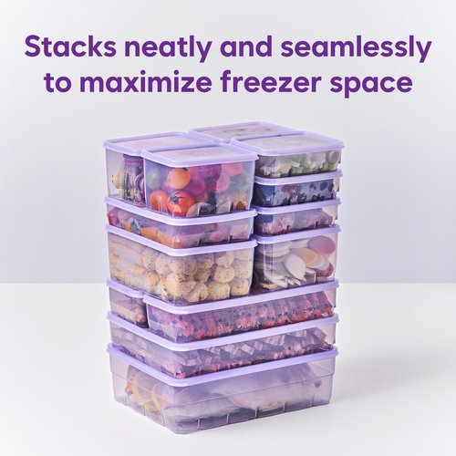 THX_SOYOON Freezer Containers for Food Storage 12pcs - Soup with Lids Safe - Twist Release - Flexible Frozen Design - BPA Free
