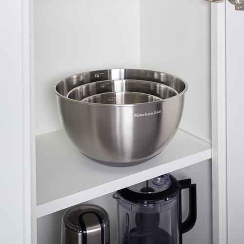KitchenAid Stainless Steel Mixing Bowls - Durable Set of 3 for Effortless Meal Prep