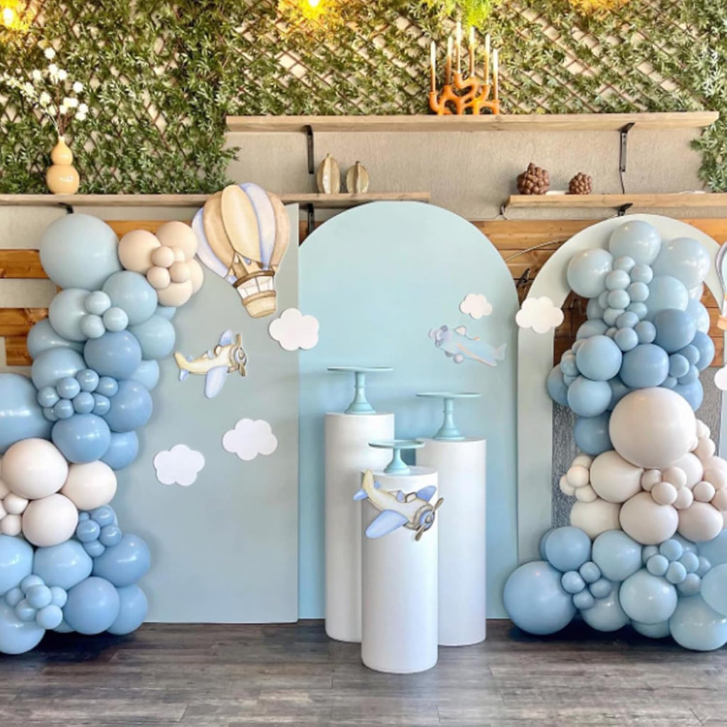 Awenztech Balloon Arch Kit - 120pcs Light Blue Latex Balloons in Various Sizes for Celebrations