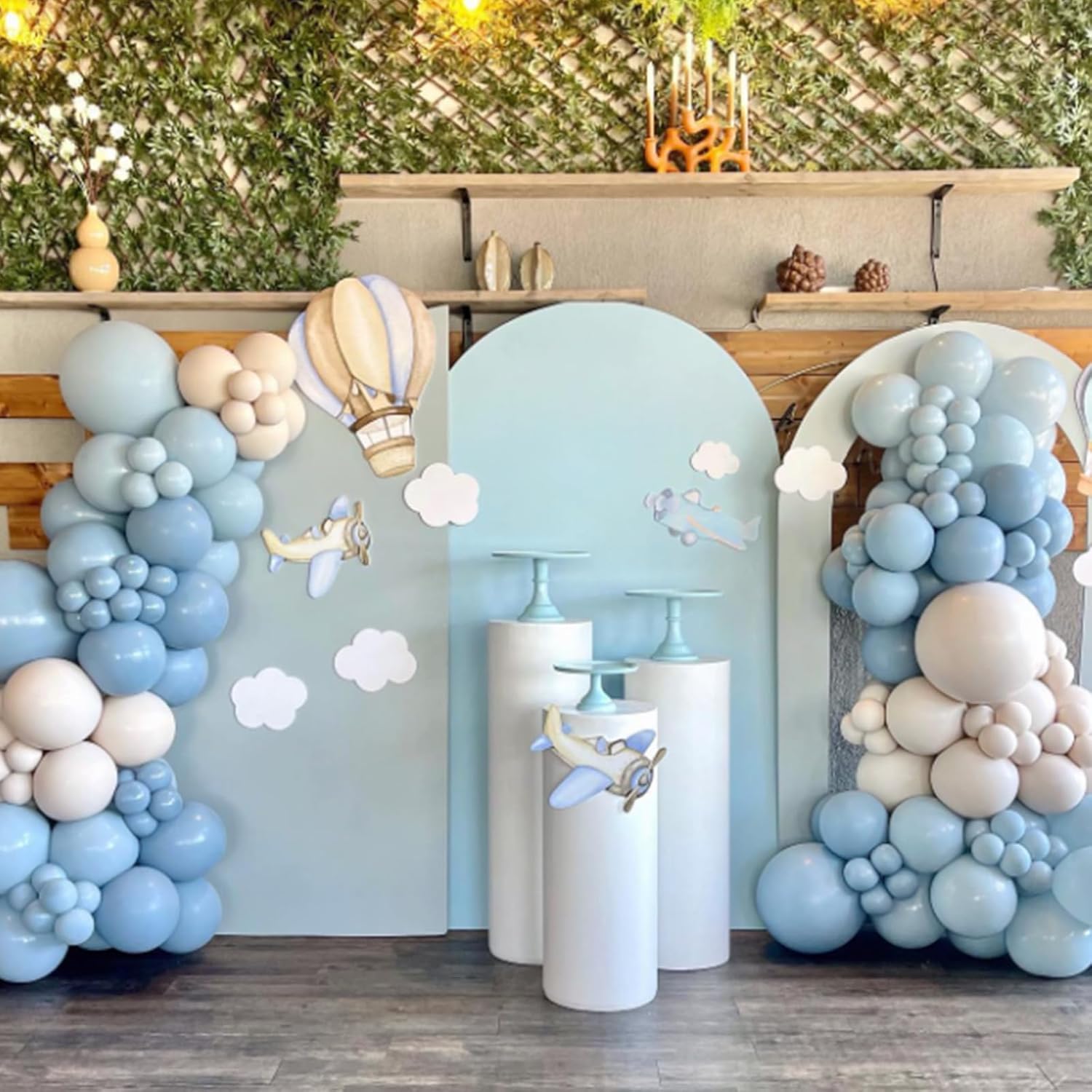 Awenztech Balloon Arch Kit - 120pcs Light Blue Latex Balloons in Various Sizes for Celebrations
