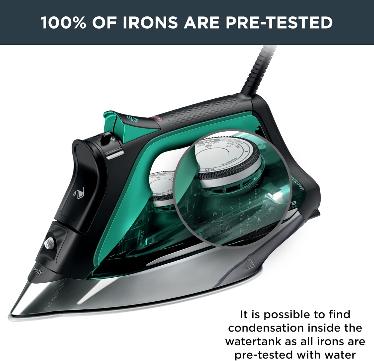 Rowenta Pro Master Steam Iron - Stainless Steel Soleplate, Anti-Drip, 210 g/min, 1775 Watts, 400 Microsteam Holes