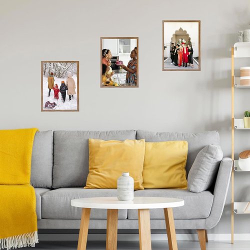 JCJMY 12x17 Rustic Brown Picture Frame - Versatile Wall Mounting for Horizontal or Vertical Display