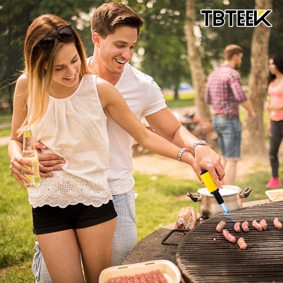 TBTeek Butane Torch - One-Hand Operation Kitchen Lighter with Adjustable Flame | Perfect for BBQ, Baking, and Crafts